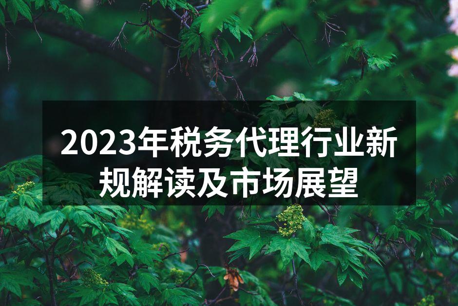 税务代理行业新规解读
